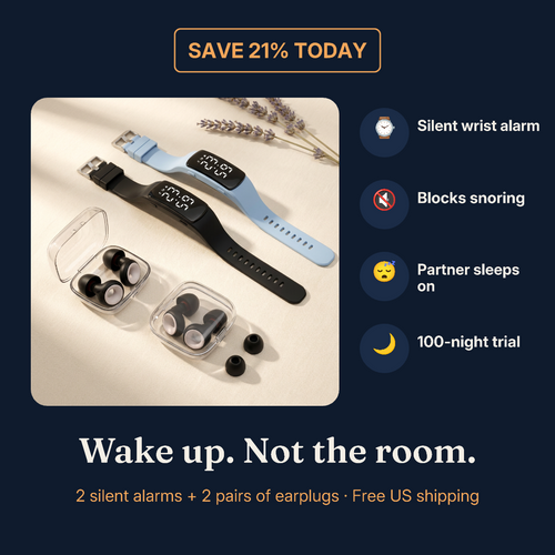 Stillwake Couples Sleep Kit: silent wrist alarms and earplugs, save 21%